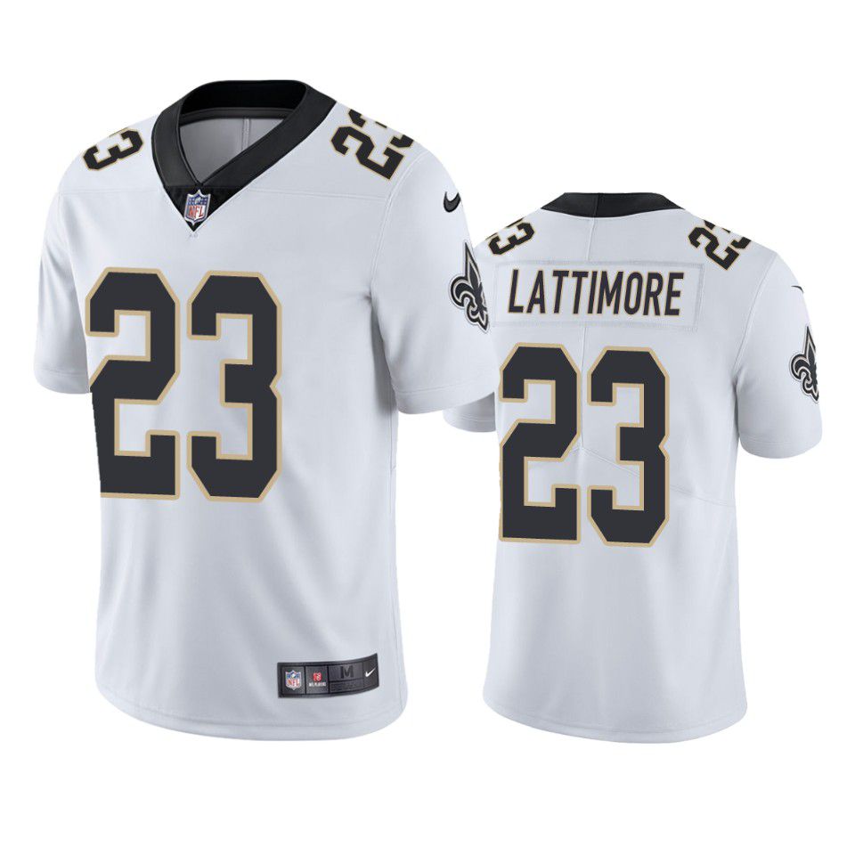 Men New Orleans Saints #23 Marshon Lattimore Nike White Vapor Limited NFL Jersey